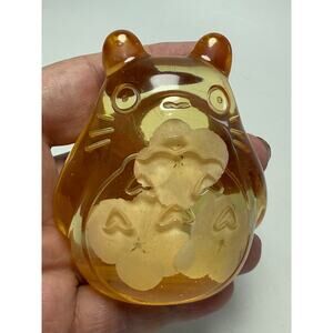 Studio Ghibli My Neighbor Totoro Yellow Resin Acrylic Paperweight Figure Flower